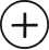 Ein rundes schwarzes Icon mit einem Plus in der Mitte.